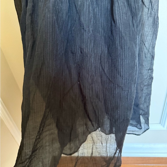 Steve Madden Sz Small Black Ember Flowy Maxi Semi-Sheer Dress Preppy Summer - Picture 7 of 10
